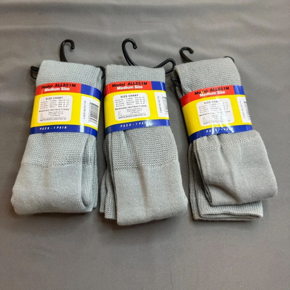 Martin‎ Sports Pack ALLS51M Sports Socks Grey Medium Baseball Football Soccer
